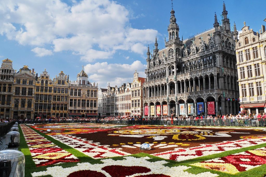 grand place, brussels, belgium, flower background, travel, europe, beautiful flowers, landmark, architecture, city, belgian, tourism, sightseeing, famous, square, old, tourists, flower wallpaper, bruxelles, nature, flower carpet, flowers, symbols
